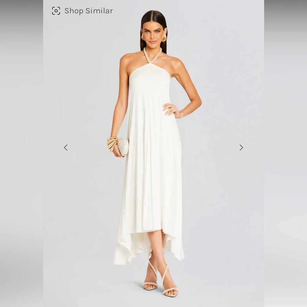 Retrofete Maryam Pearl Dress in white, size small.